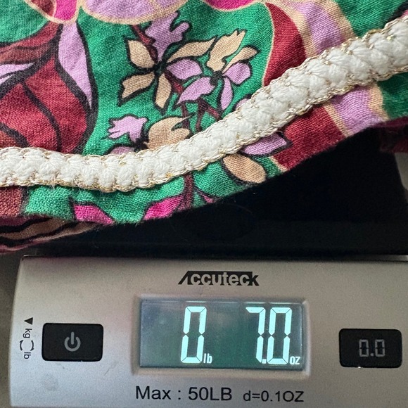 Cynthia Rowley Linen Floral Square Neck Puff Sleeve Crop Blouse XL Tropical - Picture 7 of 7